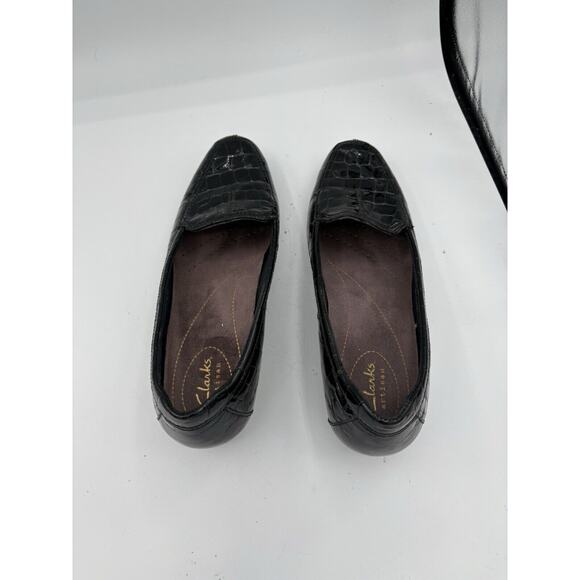 Clarks Artisan Loafers Womens 9 Keesha Luca Slip On Crocodile Patent Leather A1 - Picture 6 of 10